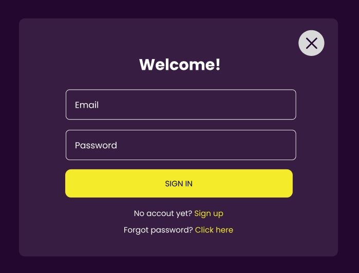 Betzillo login page